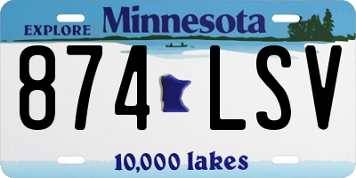 MN license plate 874LSV