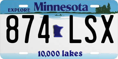 MN license plate 874LSX