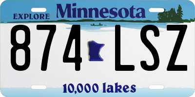 MN license plate 874LSZ