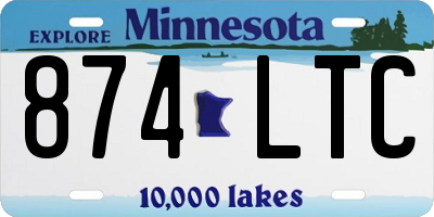MN license plate 874LTC