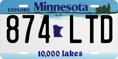 MN license plate 874LTD