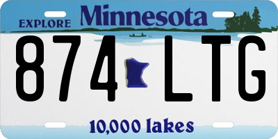 MN license plate 874LTG