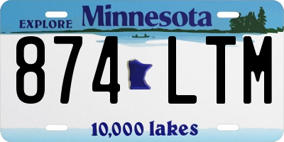 MN license plate 874LTM
