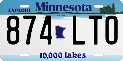 MN license plate 874LTO
