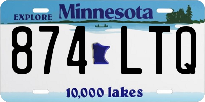 MN license plate 874LTQ