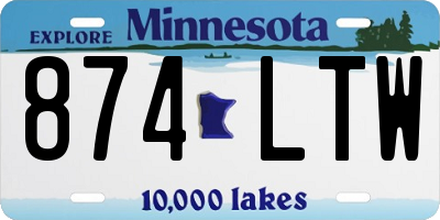 MN license plate 874LTW