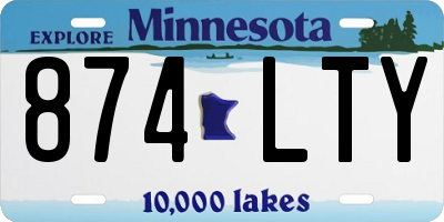 MN license plate 874LTY