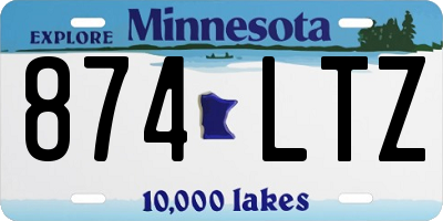MN license plate 874LTZ