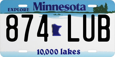 MN license plate 874LUB