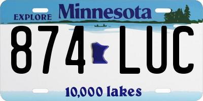 MN license plate 874LUC