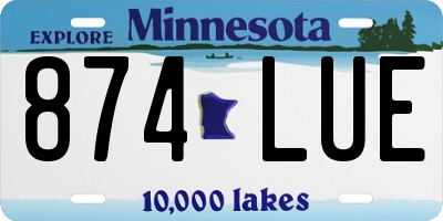 MN license plate 874LUE