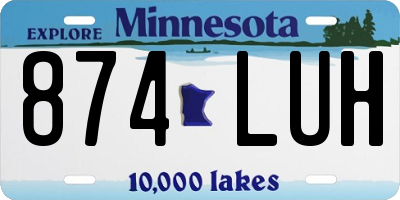 MN license plate 874LUH