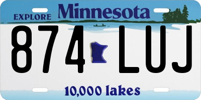 MN license plate 874LUJ