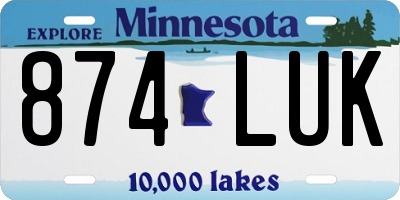 MN license plate 874LUK