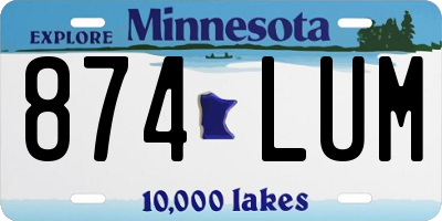 MN license plate 874LUM