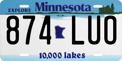MN license plate 874LUO
