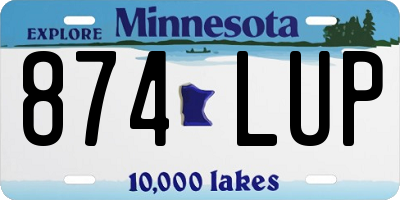 MN license plate 874LUP