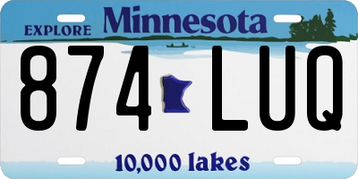 MN license plate 874LUQ