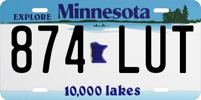 MN license plate 874LUT