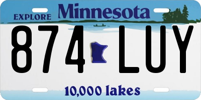 MN license plate 874LUY