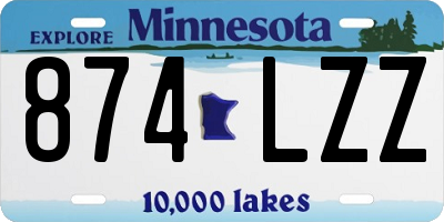MN license plate 874LZZ