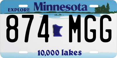 MN license plate 874MGG