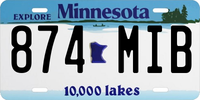 MN license plate 874MIB