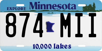 MN license plate 874MII