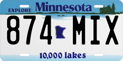 MN license plate 874MIX