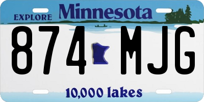 MN license plate 874MJG