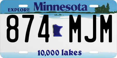 MN license plate 874MJM