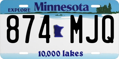 MN license plate 874MJQ