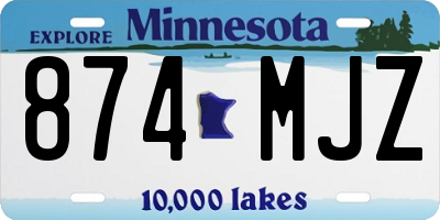 MN license plate 874MJZ