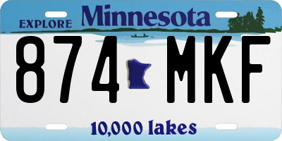 MN license plate 874MKF
