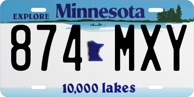 MN license plate 874MXY