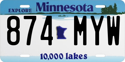 MN license plate 874MYW