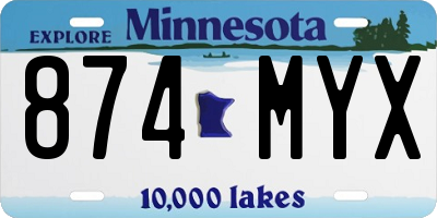MN license plate 874MYX