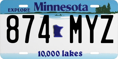 MN license plate 874MYZ