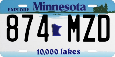 MN license plate 874MZD