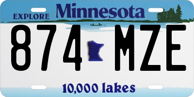 MN license plate 874MZE