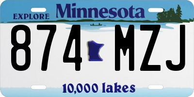 MN license plate 874MZJ