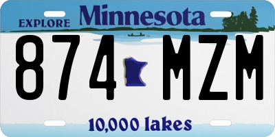 MN license plate 874MZM
