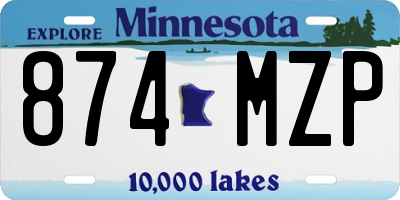 MN license plate 874MZP
