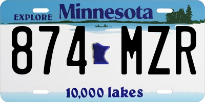 MN license plate 874MZR