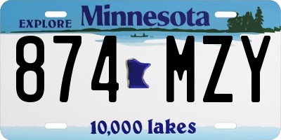 MN license plate 874MZY