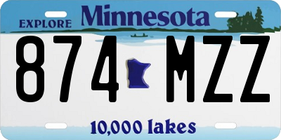 MN license plate 874MZZ