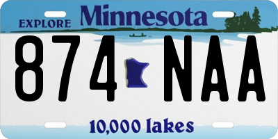 MN license plate 874NAA