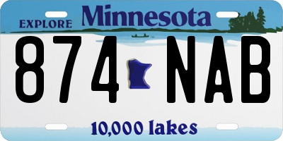 MN license plate 874NAB