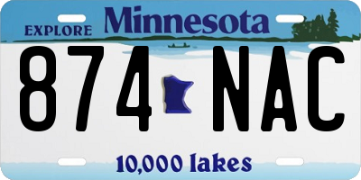 MN license plate 874NAC