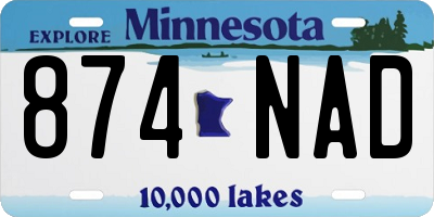 MN license plate 874NAD